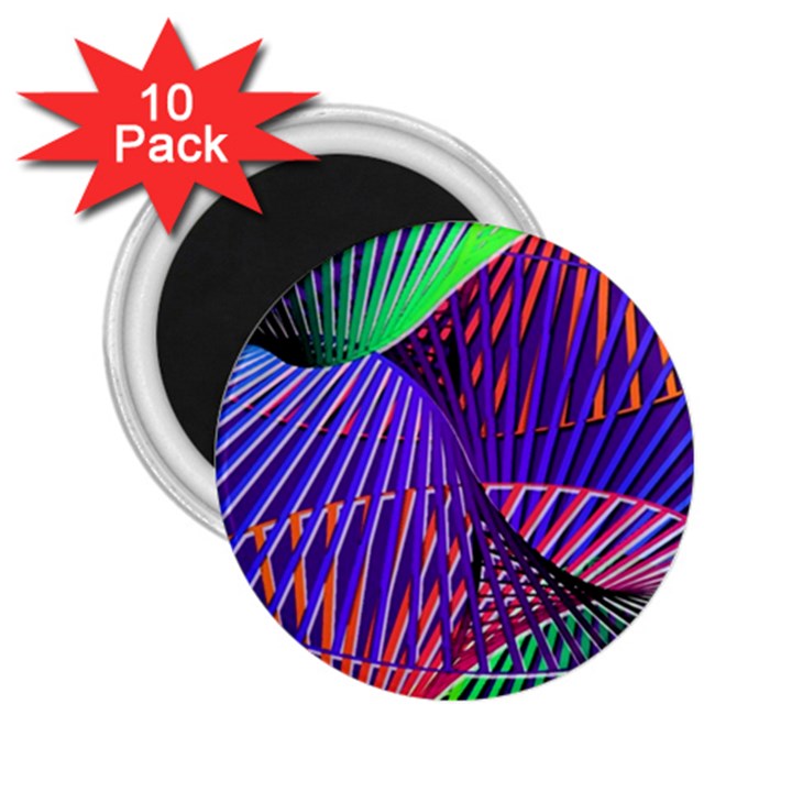 Colorful Rainbow Helix 2.25  Magnets (10 pack) 