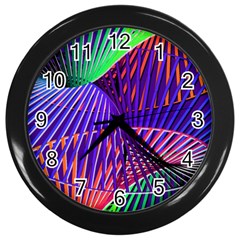 Colorful Rainbow Helix Wall Clocks (black) by designworld65