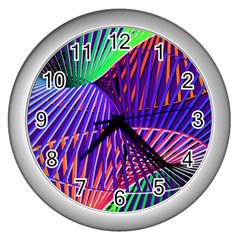 Colorful Rainbow Helix Wall Clocks (silver)  by designworld65