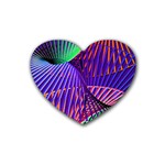 Colorful Rainbow Helix Heart Coaster (4 pack)  Front