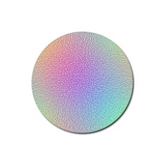 Rainbow Colorful Grid Rubber Round Coaster (4 Pack)  by designworld65