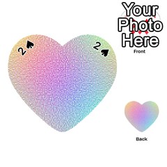 Rainbow Colorful Grid Playing Cards 54 (heart)  by designworld65