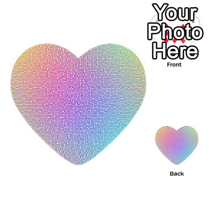 Rainbow Colorful Grid Multi-purpose Cards (Heart) 