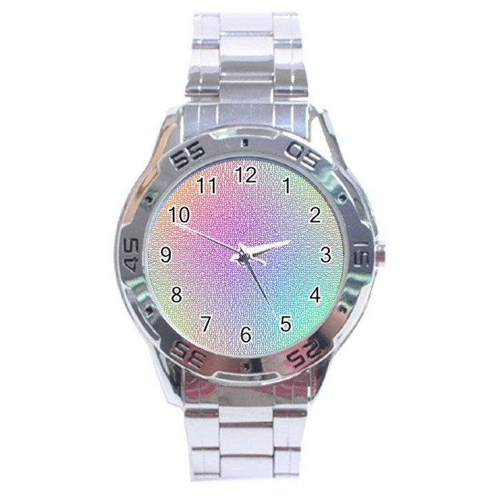 Rainbow Colorful Grid Stainless Steel Analogue Watch