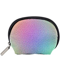 Rainbow Colorful Grid Accessory Pouches (Small) 