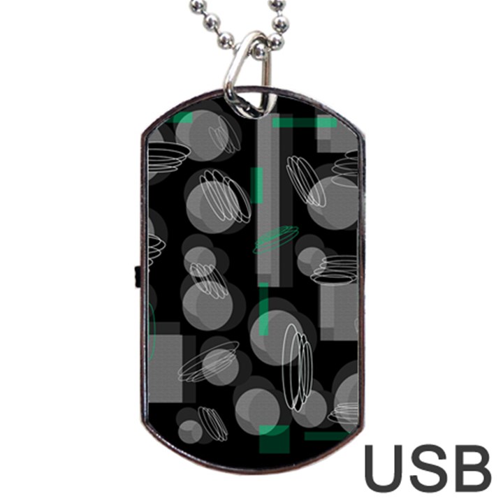 Come down - green Dog Tag USB Flash (One Side)