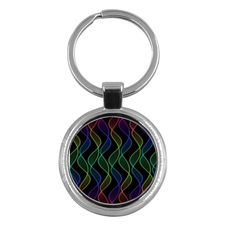 Rainbow Helix Black Key Chains (Round) 