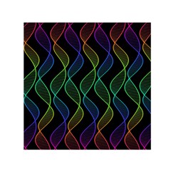 Rainbow Helix Black Small Satin Scarf (square) by designworld65