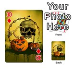 Halloween, Funny Pumpkins And Skull With Spider Playing Cards 54 Designs  Front - Diamond10