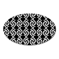 Black And White Pattern Oval Magnet by Valentinaart