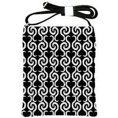 Black And White Pattern Shoulder Sling Bags by Valentinaart