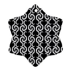 Black And White Pattern Ornament (snowflake)  by Valentinaart