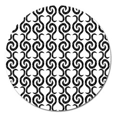 White And Black Elegant Pattern Magnet 5  (round) by Valentinaart
