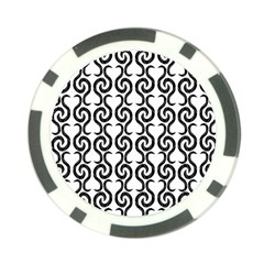 White And Black Elegant Pattern Poker Chip Card Guards by Valentinaart