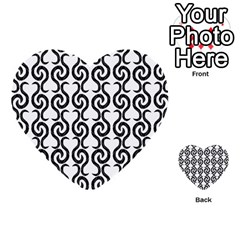 White And Black Elegant Pattern Multi-purpose Cards (heart)  by Valentinaart