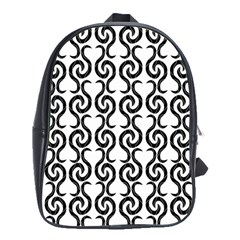 White And Black Elegant Pattern School Bags(large)  by Valentinaart