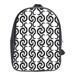 White And Black Elegant Pattern School Bags (xl)  by Valentinaart