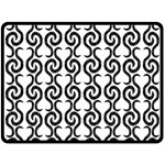 White and black elegant pattern Double Sided Fleece Blanket (Large)  80 x60  Blanket Front