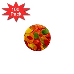 Colorful Fall Leaves 1  Mini Magnets (100 pack) 