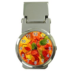 Colorful Fall Leaves Money Clip Watches