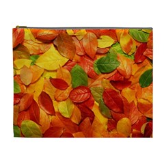 Colorful Fall Leaves Cosmetic Bag (XL)