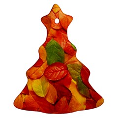 Colorful Fall Leaves Christmas Tree Ornament (2 Sides)