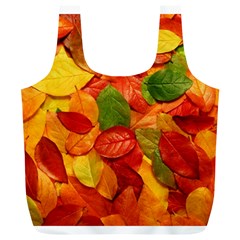 Colorful Fall Leaves Full Print Recycle Bags (L) 