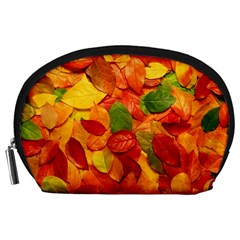 Colorful Fall Leaves Accessory Pouches (Large) 