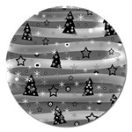 Gray Xmas magic Magnet 5  (Round) Front