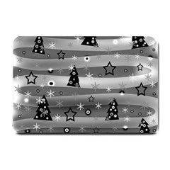 Gray Xmas Magic Small Doormat  by Valentinaart