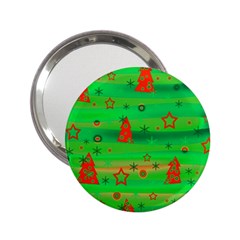 Green Xmas Magic 2 25  Handbag Mirrors by Valentinaart