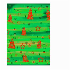 Green Xmas Magic Large Garden Flag (two Sides) by Valentinaart