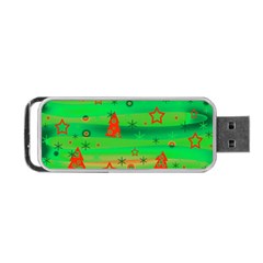 Green Xmas Magic Portable Usb Flash (one Side) by Valentinaart