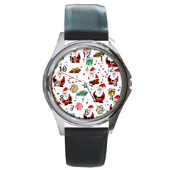 Xmas Song Round Metal Watch