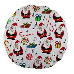 Xmas Song Large 18  Premium Flano Round Cushions by Valentinaart