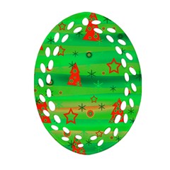 Xmas Magical Design Oval Filigree Ornament (2-side)  by Valentinaart