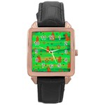 Xmas magical design Rose Gold Leather Watch  Front