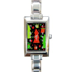 Merry Xmas Rectangle Italian Charm Watch by Valentinaart