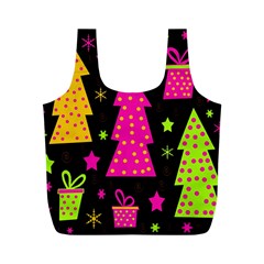 Colorful Xmas Full Print Recycle Bags (m)  by Valentinaart