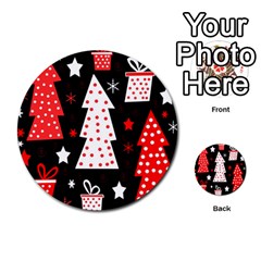 Red Playful Xmas Multi-purpose Cards (round)  by Valentinaart