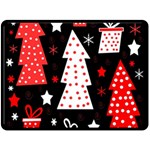 Red playful Xmas Fleece Blanket (Large)  80 x60  Blanket Front