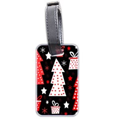 Red Playful Xmas Luggage Tags (two Sides)