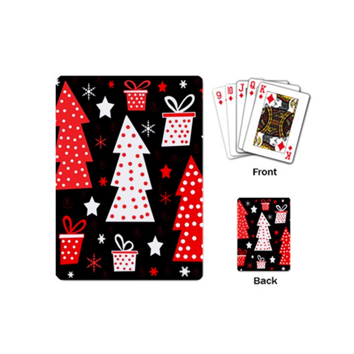 Red playful Xmas Playing Cards (Mini) 