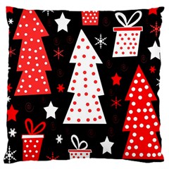 Red Playful Xmas Large Cushion Case (one Side)