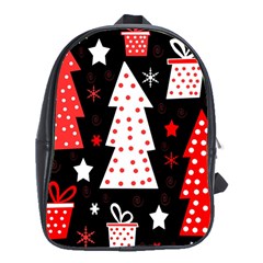 Red Playful Xmas School Bags (xl)  by Valentinaart