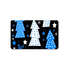 Blue Playful Xmas Magnet (name Card) by Valentinaart