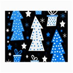 Blue playful Xmas Small Glasses Cloth Front