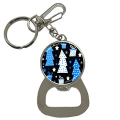 Blue Playful Xmas Bottle Opener Key Chains by Valentinaart