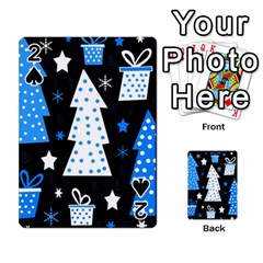 Blue Playful Xmas Playing Cards 54 Designs  by Valentinaart