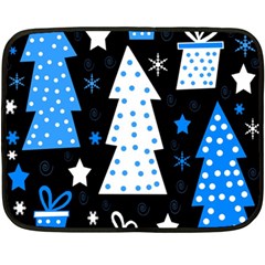 Blue Playful Xmas Fleece Blanket (mini) by Valentinaart